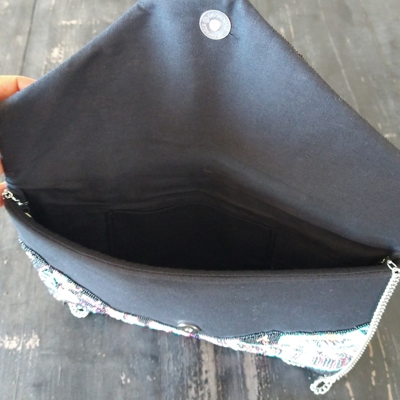 Colorful Beaded Envelope Clutch Crossbody - Picture 5 of 6